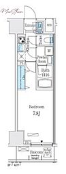 RESIDIA大手町北 1Kの間取図画像