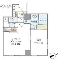 KDXレジデンス秋葉原 1LDKの間取図画像