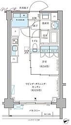 パークアクシス文京本郷 1LDKの間取図画像