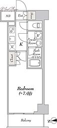 MYRIARESIDENCE浅草橋 1Kの間取図画像