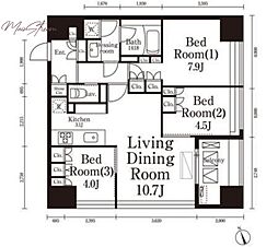 パークキューブ春日安藤坂 3LDKの間取図画像