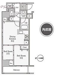 レジディア御茶ノ水3 2DKの間取図画像