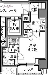 S-RESIDENCE新御徒町East 1Kの間取図画像