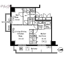ParkAxis元浅草STAGE 2LDKの間取図画像