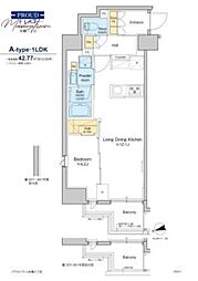プラウドフラット本郷三丁目 1LDKの間取図画像