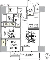 ボアビスタ上野御徒町 2LDKの間取図画像