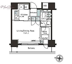 ParkAxis本郷の杜 1Kの間取図画像