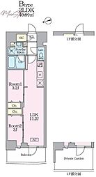 Garden Xavis門前仲町 2LDKの間取図画像