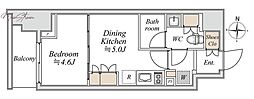 ブランシエスタ入谷グランデ 1DKの間取図画像
