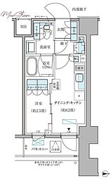 パークアクシス住吉ガーデンスクエア 1DKの間取図画像