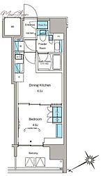 ルフォンプログレ蔵前プレミア 1DKの間取図画像
