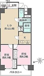 パークフラッツ日本橋馬喰町 2LDKの間取図画像