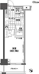 パークハビオ人形町 1Kの間取図画像