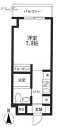 KDXレジデンス御徒町 1Kの間取図画像