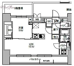 S-RESIDENCE八丁堀una 1LDKの間取図画像