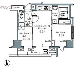 パークアクシス仲御徒町 2LDKの間取図画像