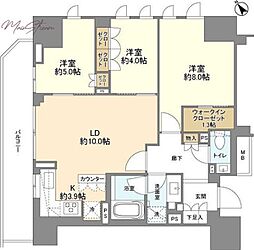 ザ・パークハウス麹町レジデンス 8階3LDKの間取り
