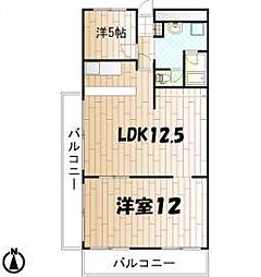 ハイマート屋島 2LDKの間取図画像