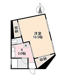 寺岡ビル ワンルームの間取図画像