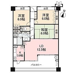 サーパス高松駅前フレシアサンポート 3LDKの間取図画像