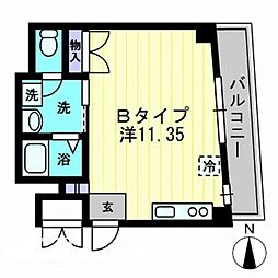 亀井町KOHARUBI2 1Kの間取図画像