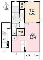 ラベレッツア2A 1LDKの間取図画像