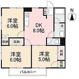 グリーンハイツサコ 3DKの間取図画像