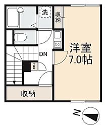 メゾン一刻工学部南 1Kの間取図画像