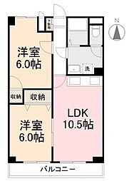 グローバル高松 2LDKの間取図画像
