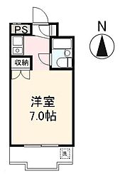 プチメゾン片原町 ワンルームの間取図画像