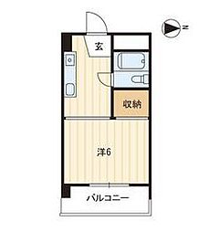 ホワイトマンション 1Kの間取図画像