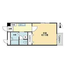 フォブール村尾 1Kの間取図画像