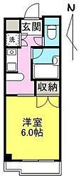 屋島サウスコート 1Kの間取図画像