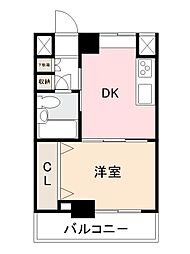 ダイアパレス栗林公園南 1DKの間取図画像