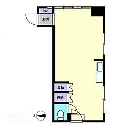 片山第2ビル ワンルームの間取図画像