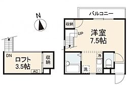 リッチモンド勅使A ワンルームの間取図画像