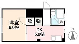 グリーンヒルズ宮脇 1DKの間取図画像