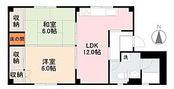 玉越ビル 2LDKの間取図画像