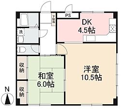 (株)ヤマウチアパート 2DKの間取図画像