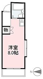 ハイツ亀岡 ワンルームの間取図画像