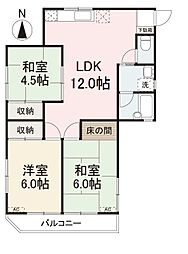 さつきヶ丘ハイツ 3LDKの間取図画像