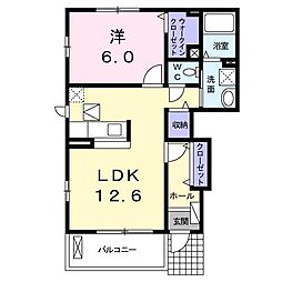 グラスランドレジデンスH 1LDKの間取図画像