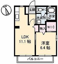 オレンジハイツ 1LDKの間取図画像