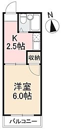 ワトホート 1Kの間取図画像