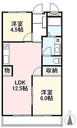 めぞん寺井 2LDKの間取図画像