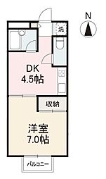 フォレストテン 1DKの間取図画像