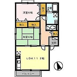 フレマリール香西 2LDKの間取図画像