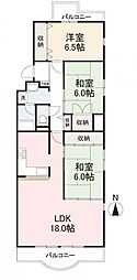 ガーデンハイム昭和町 3LDKの間取図画像