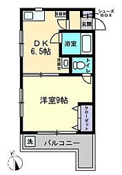 宮脇第8マンション 1DKの間取図画像