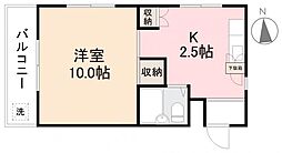 グランデ瀬戸 1Kの間取図画像